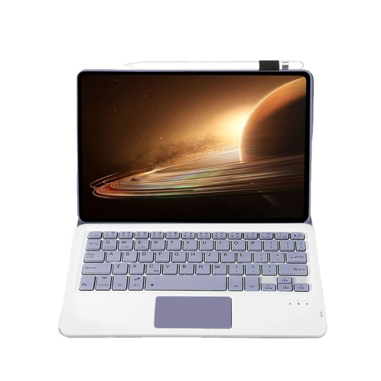 For OPPO Pad 2 11.61 inch 2023 OP13-A Lambskin Texture Ultra-thin Detachable Bluetooth Keyboard Leather Case with Touchpad(Purple) by buy2fix
