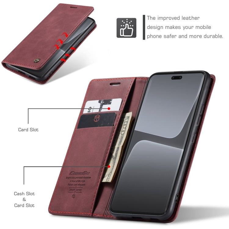 For Xiaomi 13 Lite CaseMe 013 Multifunctional Horizontal Flip Leather Phone Case(Wine Red) - 13 Lite Cases by CaseMe | Online Shopping UK | buy2fix