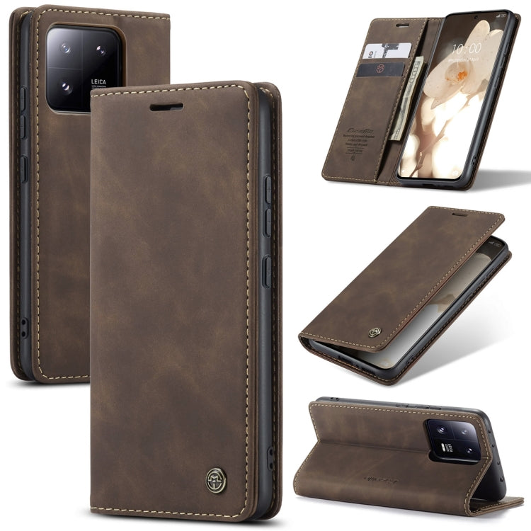 For Xiaomi 13 Pro CaseMe 013 Multifunctional Horizontal Flip Leather Phone Case(Coffee) - 13 Pro Cases by CaseMe | Online Shopping UK | buy2fix