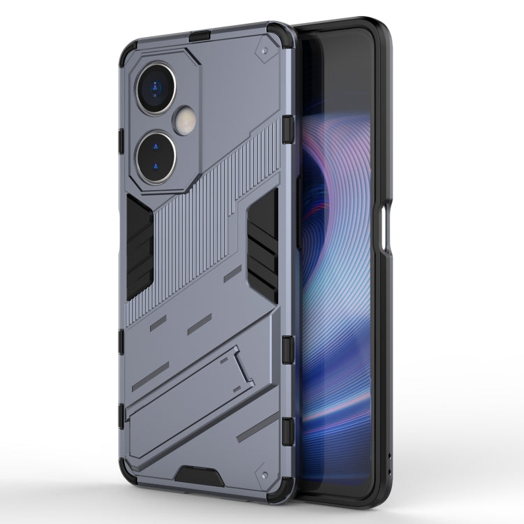 For OnePlus Nord CE 3 Punk Armor 2 in 1 PC + TPU Phone Case with Holder(Grey) - OnePlus Cases by buy2fix | Online Shopping UK | buy2fix