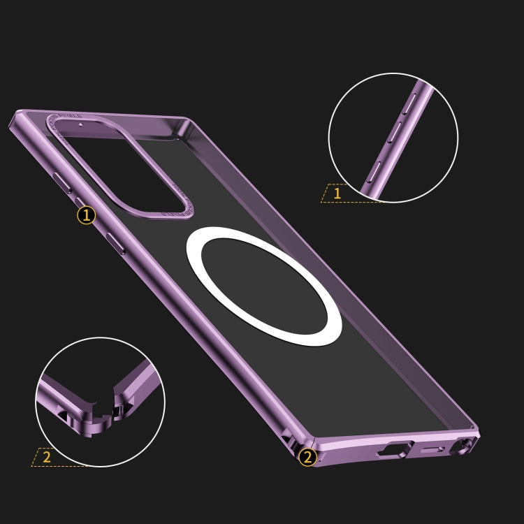 For Samsung Galaxy S22 Ultra 5G MagSafe Magnetic PC Phone Case(Purple) - Galaxy S22 Ultra 5G Cases by buy2fix | Online Shopping UK | buy2fix