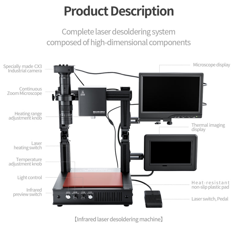 Mega-idea Intelligent Infrared Laser Desoldering Machine, Model:Without Microscope Set(EU Plug) - Repair & Spare Parts by QIANLI | Online Shopping UK | buy2fix