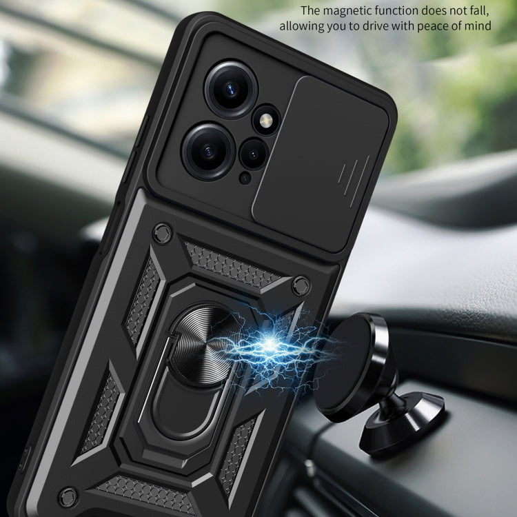 For Xiaomi Redmi Note 12 4G Global Sliding Camera Cover Design Phone Case(Black) - Note 12 Cases by buy2fix | Online Shopping UK | buy2fix