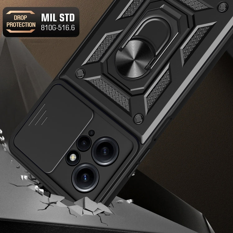 For Xiaomi Redmi Note 12 4G Global Sliding Camera Cover Design Phone Case(Gold) by buy2fix