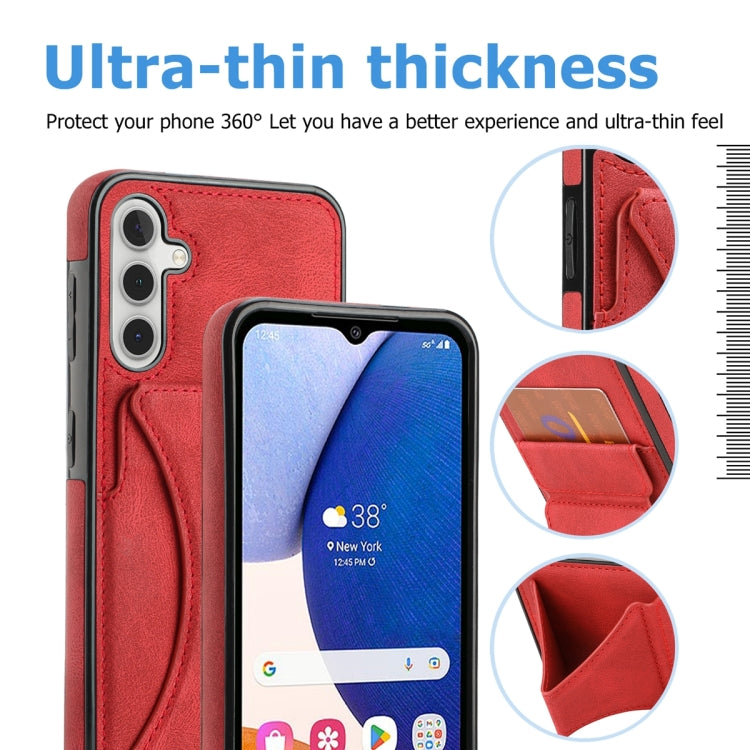 For Samsung Galaxy A14 4G / 5G Ultra-thin Shockproof Phone Protective Case with Holder(Red) - Galaxy Phone Cases by buy2fix | Online Shopping UK | buy2fix