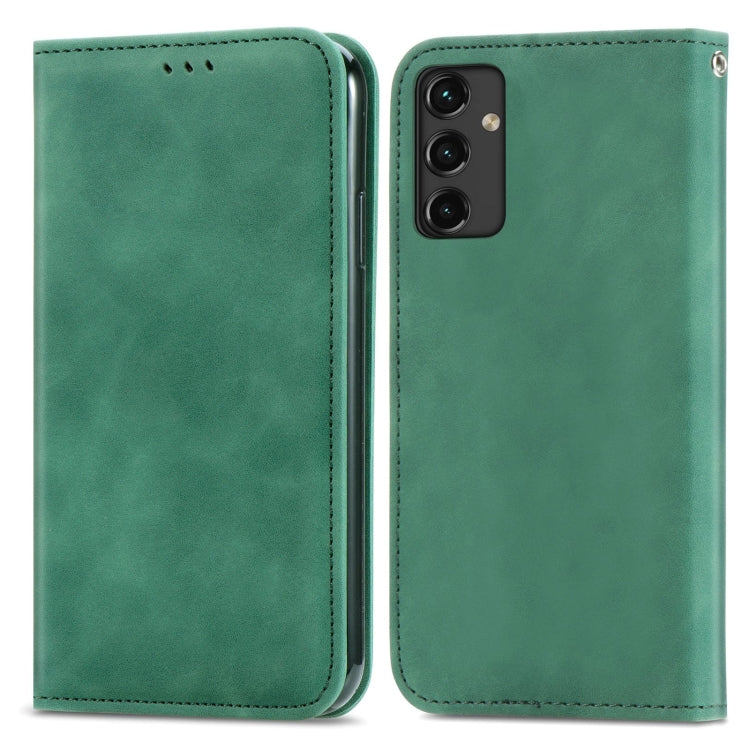 For Samsung Galaxy A14 5G Retro Skin Feel Magnetic Leather Phone Case(Green) - Galaxy Phone Cases by buy2fix | Online Shopping UK | buy2fix