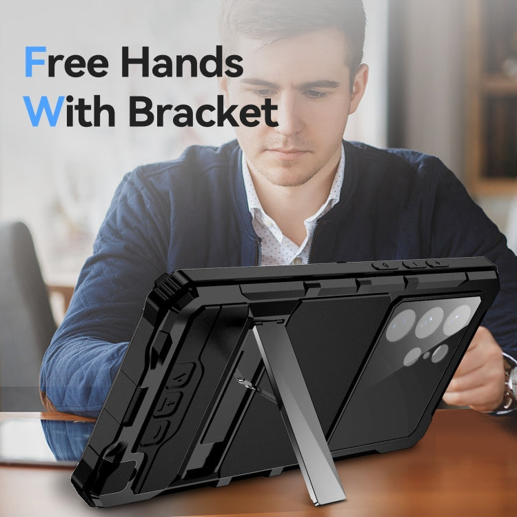 For Samsung Galaxy S23 Ultra 5G R-JUST RJ-56 3rd Gen Life Waterproof Dustproof Shockproof Phone Case(Black) by R-JUST