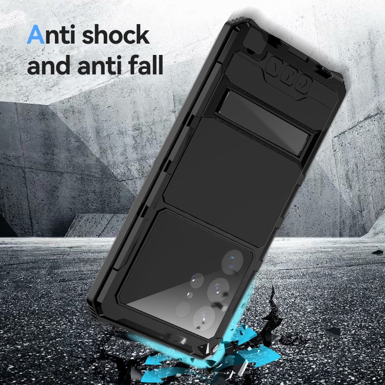 For Samsung Galaxy S23 Ultra 5G R-JUST RJ-56 3rd Gen Life Waterproof Dustproof Shockproof Phone Case(Black) by R-JUST