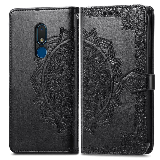 For Nokia C3 Mandala Flower Embossed Leather Phone Case(Black) by buy2fix