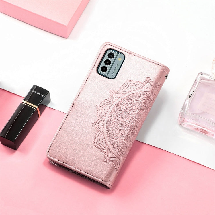 For Nokia G22 Mandala Flower Embossed Leather Phone Case(Rose Gold) - Nokia Cases by buy2fix | Online Shopping UK | buy2fix