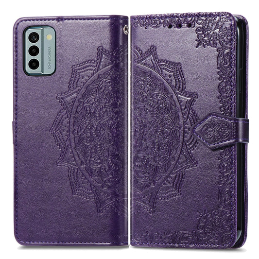 For Nokia G22 Mandala Flower Embossed Leather Phone Case(Purple) by buy2fix