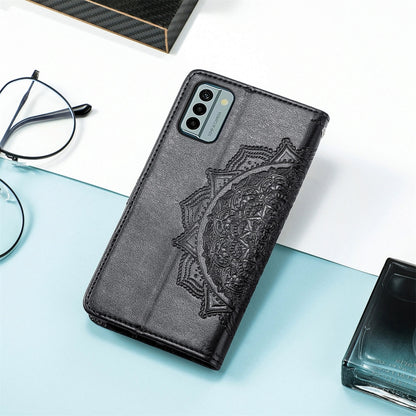 For Nokia G22 Mandala Flower Embossed Leather Phone Case(Black) - Nokia Cases by buy2fix | Online Shopping UK | buy2fix