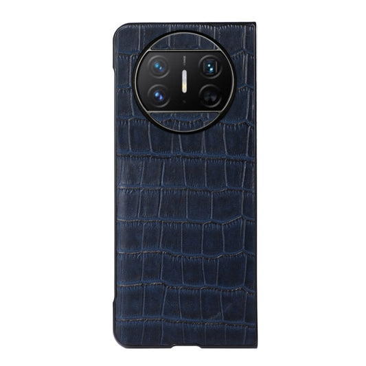 For Huawei Mate X3 Crocodile Texture Genuine Leather Phone Case(Blue) by buy2fix