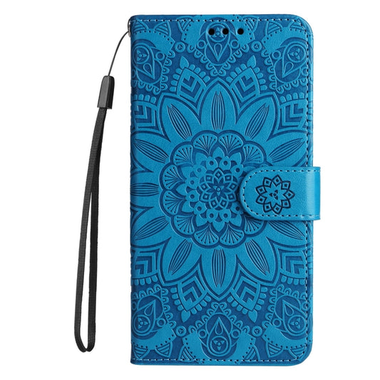 For Xiaomi Redmi Note 12 4G Global Embossed Sunflower Leather Phone Case(Blue) by buy2fix