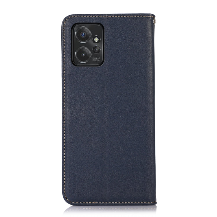 For Motorola Moto G Power 2023 KHAZNEH Nappa Top Layer Cowhide Leather Phone Case(Blue) - Motorola Cases by buy2fix | Online Shopping UK | buy2fix