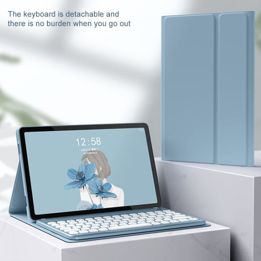 For Lenovo Tab M10 Plus 10.6 3rd Gen 2022 YM-LX106 Round Key Detachable Bluetooth Tablet Keyboard Leather Case with Mouse(Purple) by buy2fix