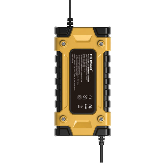 FOXSUR 12V / 24V / 10A Car / Motorcycle Battery Smart Repair Lead-acid Battery Charger(UK Plug Yellow) by FOXSUR