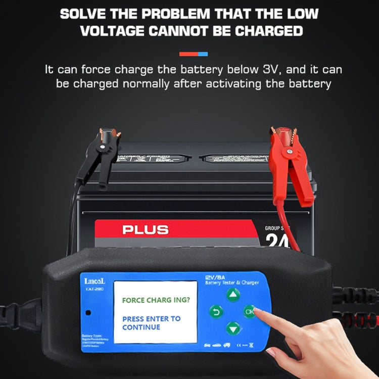 CAT-280 2 in 1 Car Battery Charger & Color Screen Battery Tester - In Car by buy2fix | Online Shopping UK | buy2fix