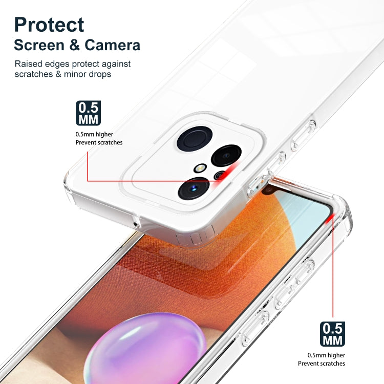 For Xiaomi Redmi 12C 3 in 1 Clear TPU Color PC Frame Phone Case(White) - Xiaomi Cases by buy2fix | Online Shopping UK | buy2fix