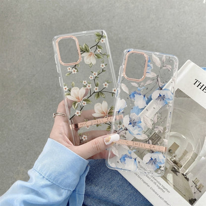 For Samsung Galaxy A14 5G High Translucent Electroplating Flower Pattern TPU + PC Phone Case(Hibiscus) - Galaxy Phone Cases by buy2fix | Online Shopping UK | buy2fix