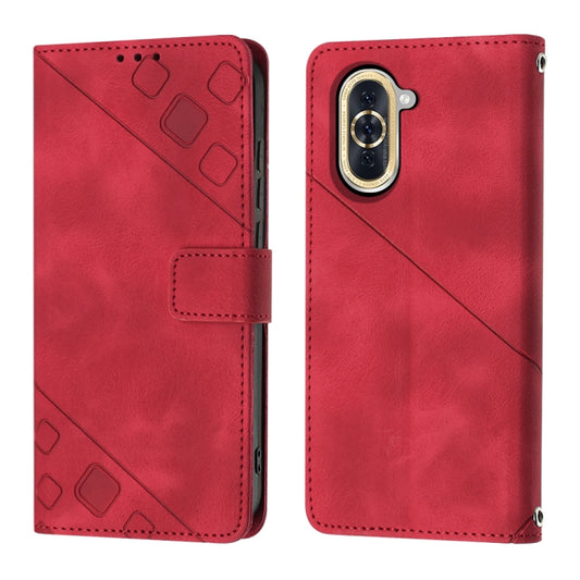 For Huawei nova 10 Skin-feel Embossed Leather Phone Case(Red) by buy2fix