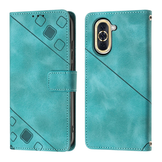 For Huawei nova 10 Skin-feel Embossed Leather Phone Case(Green) by buy2fix