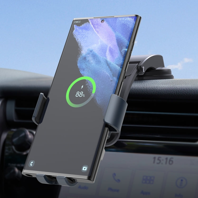 For Samsung Galaxy Z Flip4 / 3 C37 Fan Cooling Dual Coil Car Phone Holder Wireless Charger - In Car by buy2fix | Online Shopping UK | buy2fix