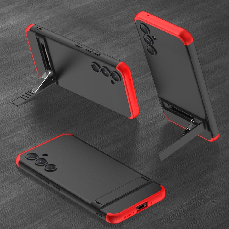 For Samsung Galaxy A54 5G GKK Three Stage Splicing Full Coverage PC Phone Case with Stand(Black Red) - Galaxy Phone Cases by GKK | Online Shopping UK | buy2fix