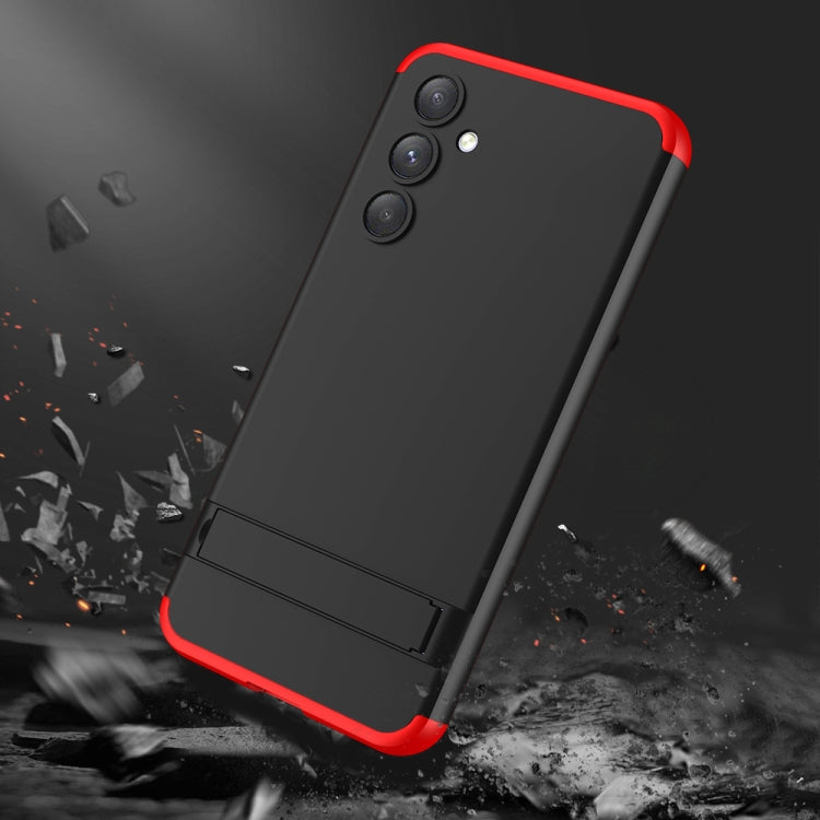 For Samsung Galaxy A54 5G GKK Three Stage Splicing Full Coverage PC Phone Case with Stand(Black Red) - Galaxy Phone Cases by GKK | Online Shopping UK | buy2fix
