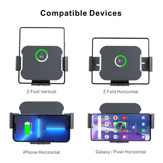 For Samsung Galaxy Z Fold4 / 3 S7 Dual Coil Car Phone Holder Wireless Charger by buy2fix