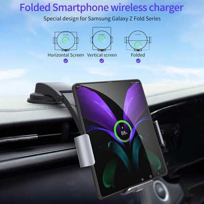 For Samsung Galaxy Z Flip4 / 3 S9 Dual Coil Car Phone Holder Wireless Charger - In Car by buy2fix | Online Shopping UK | buy2fix