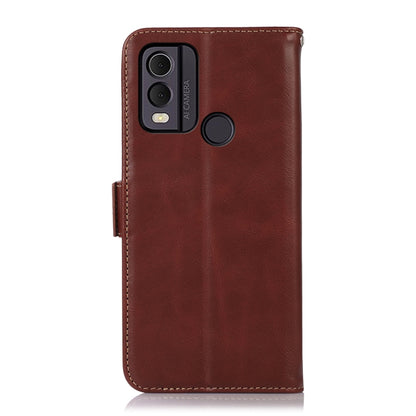 For Nokia C22 4G Crazy Horse Top Layer Cowhide Leather Phone Case(Brown) - Nokia Cases by buy2fix | Online Shopping UK | buy2fix