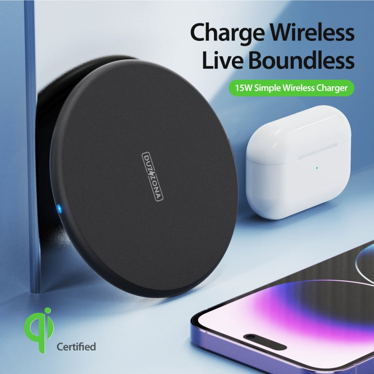 DUZZONA W11 15W Desktop Qi Wireless Charger(Black) - Wireless Charger by DUZZONA | Online Shopping UK | buy2fix