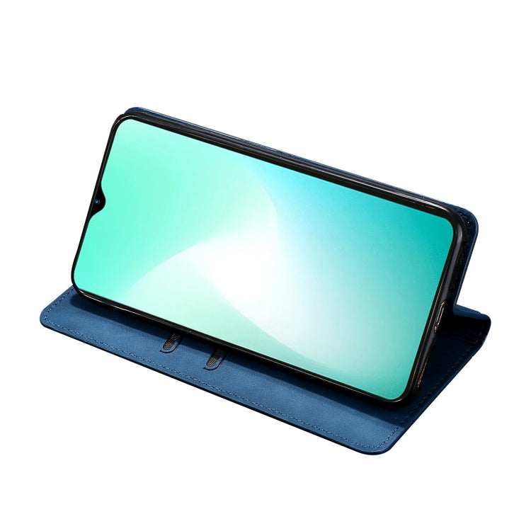 For Infinix Smart 7 Skin Feel Magnetic Horizontal Flip Leather Phone Case(Blue) by buy2fix