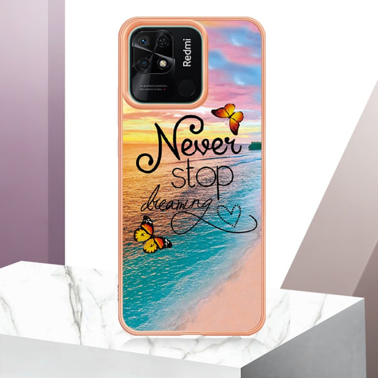 For Xiaomi Redmi 10C Electroplating IMD TPU Phone Case(Dream Butterfly) by buy2fix