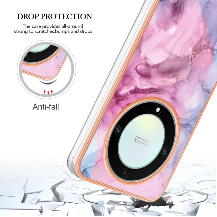 For Honor X9a / Magic5 Lite Electroplating Marble Dual-side IMD Phone Case(Pink 013) - Honor Cases by buy2fix | Online Shopping UK | buy2fix