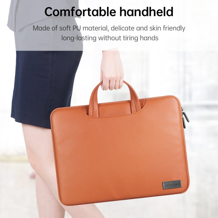 Waterproof PU Laptop Bag Inner Bag, Size:13 / 14 inch(Rose Gold) -  by buy2fix | Online Shopping UK | buy2fix