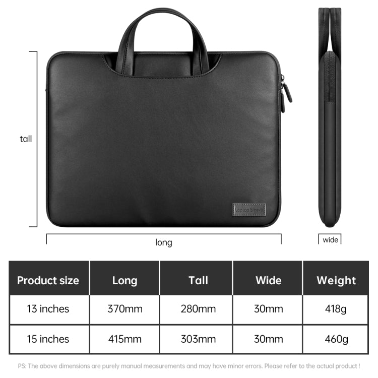 Waterproof PU Laptop Bag Inner Bag, Size:15 inch(Grey) -  by buy2fix | Online Shopping UK | buy2fix