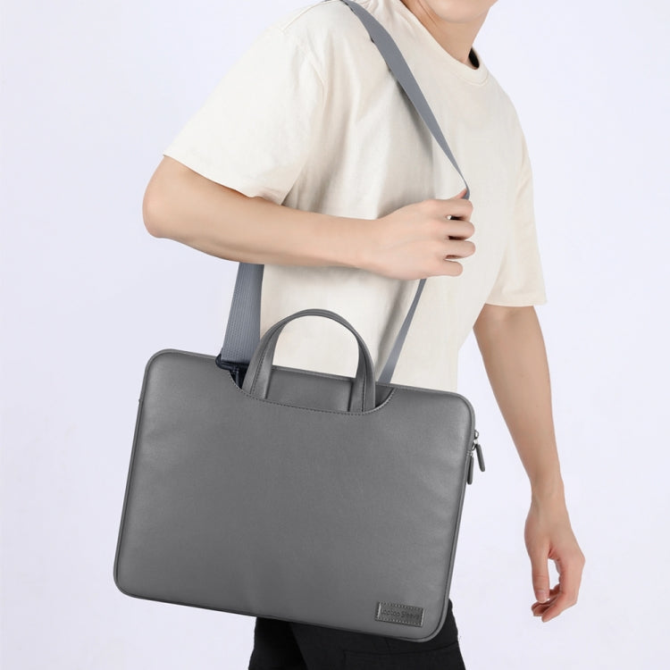 Waterproof PU Laptop Bag Inner Bag, Size:15 inch(Grey) -  by buy2fix | Online Shopping UK | buy2fix