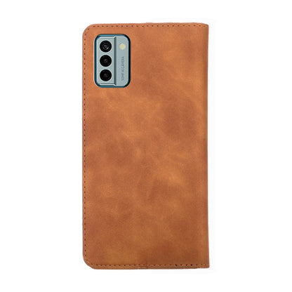 For Nokia G22 Skin Feel Magnetic Horizontal Flip Leather Phone Case(Light Brown) - Nokia Cases by buy2fix | Online Shopping UK | buy2fix