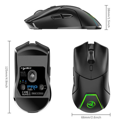 HXSJ T40 7 Keys 4000DPI Three-mode Colorful Backlight Wireless Gaming Mouse Rechargeable(Black) -  by HXSJ | Online Shopping UK | buy2fix