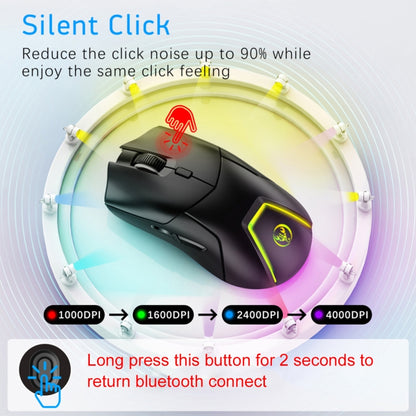 HXSJ T40 7 Keys 4000DPI Three-mode Colorful Backlight Wireless Gaming Mouse Rechargeable(Black) -  by HXSJ | Online Shopping UK | buy2fix