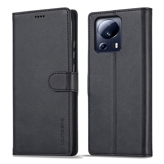 For Xiaomi 13 Lite LC.IMEEKE Calf Texture Horizontal Flip Leather Case(Black) - 13 Lite Cases by LC.IMEEKE | Online Shopping UK | buy2fix