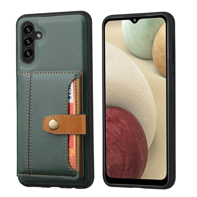 For Samsung Galaxy A24 4G Calfskin Card Slot TPU + PU Phone Case(Green) - Galaxy Phone Cases by buy2fix | Online Shopping UK | buy2fix