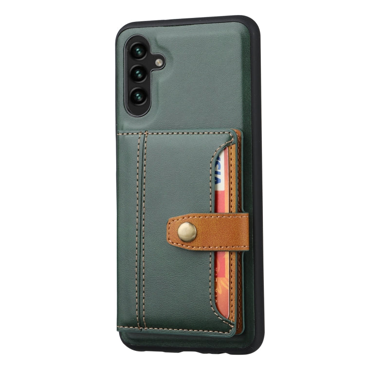 For Samsung Galaxy A24 4G Calfskin Card Slot TPU + PU Phone Case(Green) - Galaxy Phone Cases by buy2fix | Online Shopping UK | buy2fix