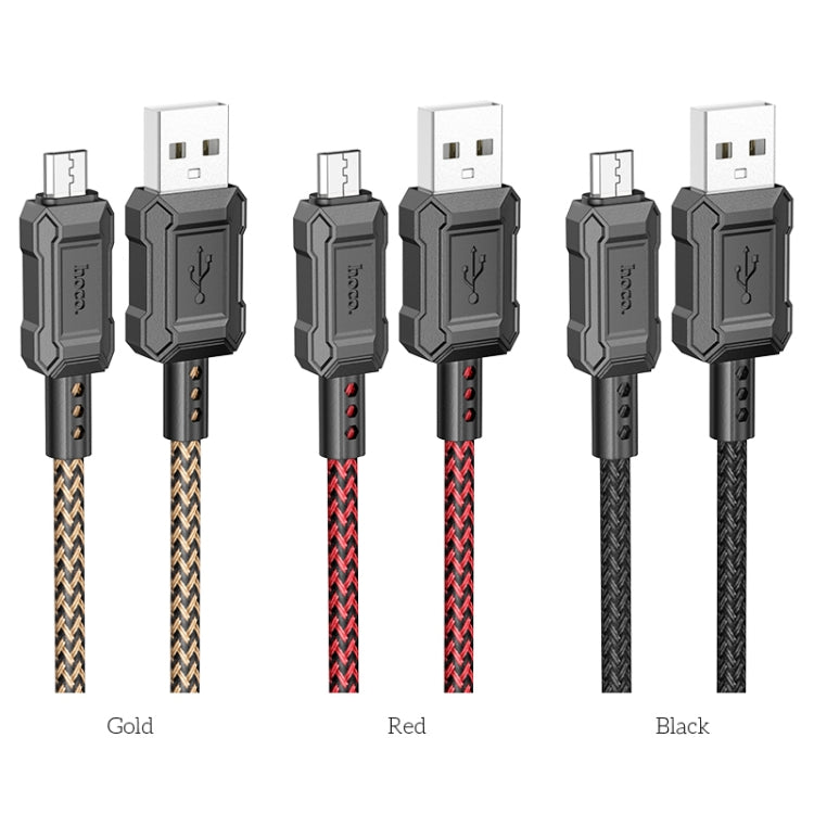 hoco X94 Leader 2.4A USB to Micro USB Charging Data Dable, Length:1m(Gold) -  by hoco | Online Shopping UK | buy2fix