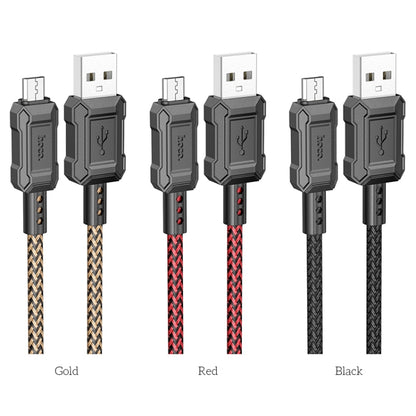 hoco X94 Leader 2.4A USB to Micro USB Charging Data Dable, Length:1m(Gold) -  by hoco | Online Shopping UK | buy2fix