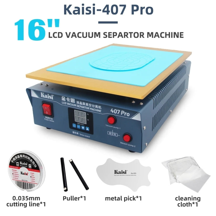 Kaisi 407 Pro 17 inch Dual Vacuum Pump LCD Screen Separator Machine(AU Plug) by Kaisi