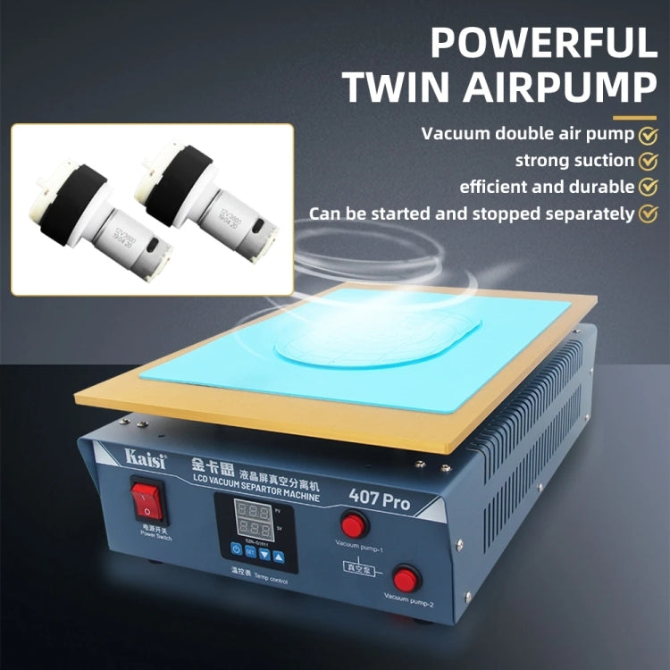 Kaisi 407 Pro 17 inch Dual Vacuum Pump LCD Screen Separator Machine(AU Plug) by Kaisi