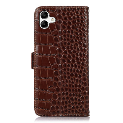 For Samsung Galaxy F14 5G Crocodile Top Layer Cowhide Leather Phone Case(Brown) - Galaxy Phone Cases by buy2fix | Online Shopping UK | buy2fix